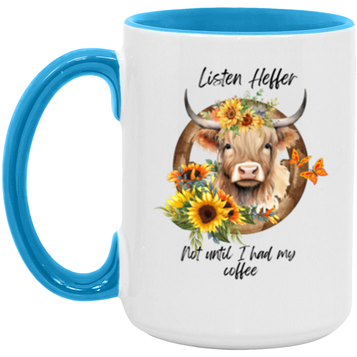 15oz Accent Mug | Highland Cow | Listen Heffer