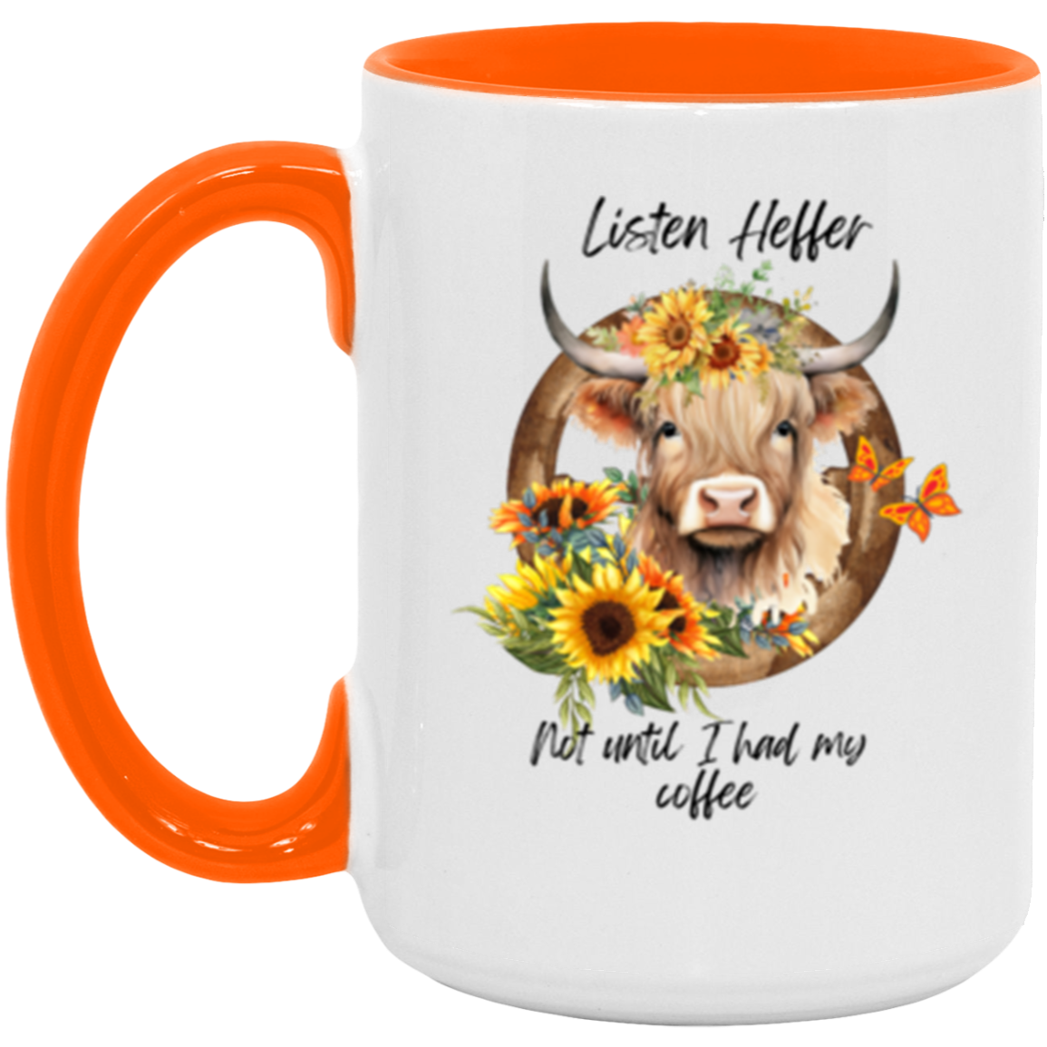 15oz Accent Mug | Highland Cow | Listen Heffer