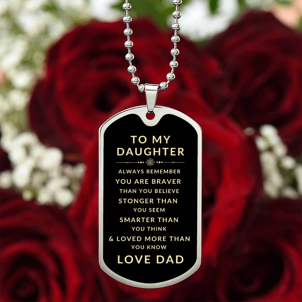 Luxury Military Necklace | Gift to Daughter from Dad | Gift for Daughter