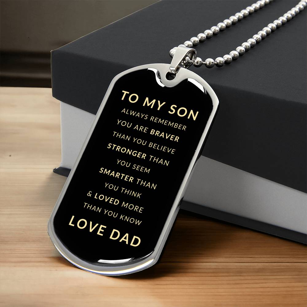 Luxury Militay Necklace | Gift for Son from Dad | Gift for Son