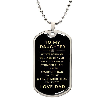 Luxury Military Necklace | Gift to Daughter from Dad | Gift for Daughter