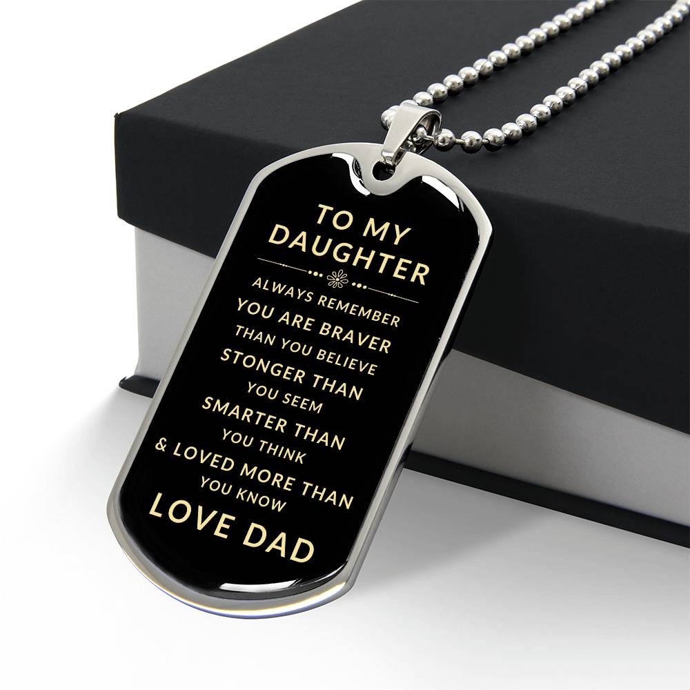 To My Daughter Love Dad | Luxury Military Necklace | Gift for Daughter