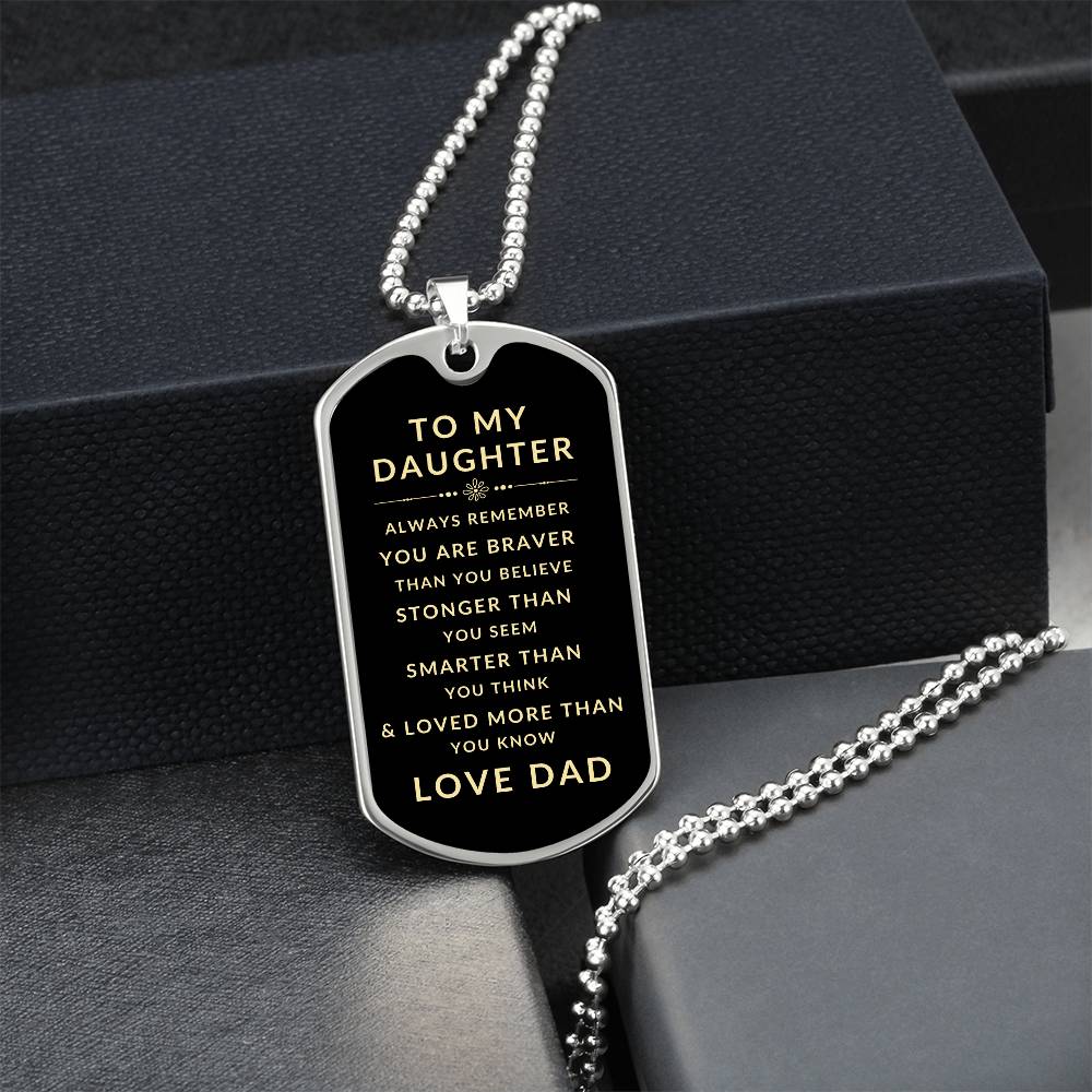 Luxury Military Necklace | Gift to Daughter from Dad | Gift for Daughter