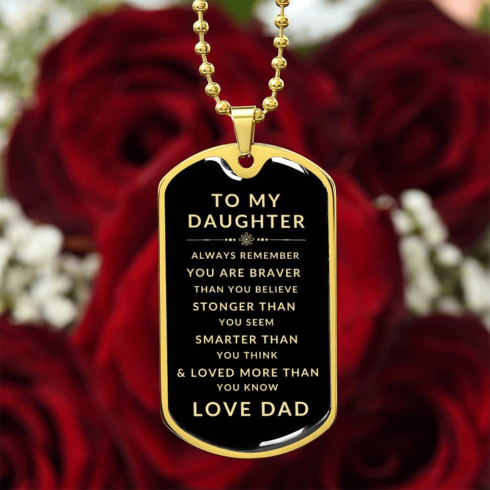 Luxury Military Necklace | Gift to Daughter from Dad | Gift for Daughter