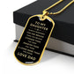 To My Daughter Love Dad | Luxury Military Necklace | Gift for Daughter