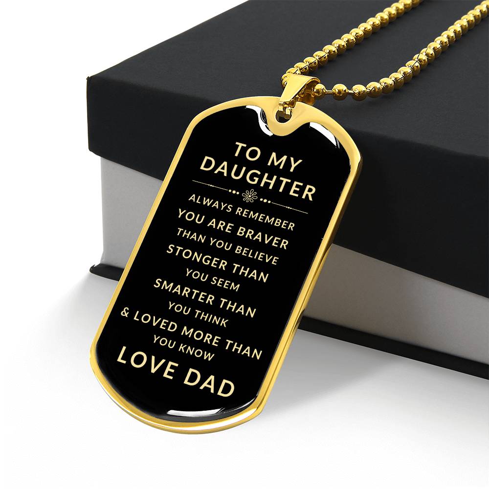 To My Daughter Love Dad | Luxury Military Necklace | Gift for Daughter