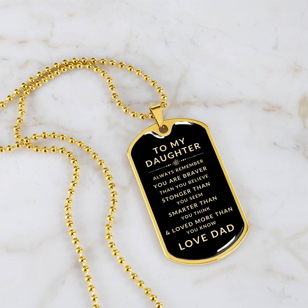 Luxury Military Necklace | Gift to Daughter from Dad | Gift for Daughter