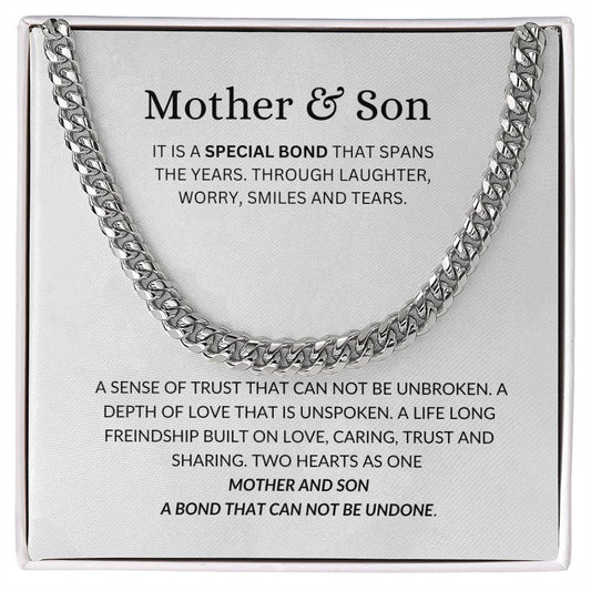 Special Bond Between Mother and Son | Cuban Link Chain | Gift to Son from Mom