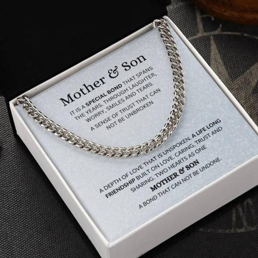 Unbreakable Bond  Mother & Son |Cuban Link Chain | Gift to Son from Mom