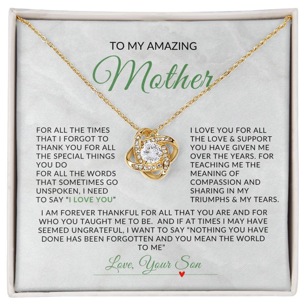 To My Amazing Mom | Love Knot Necklace | Gift For Mom