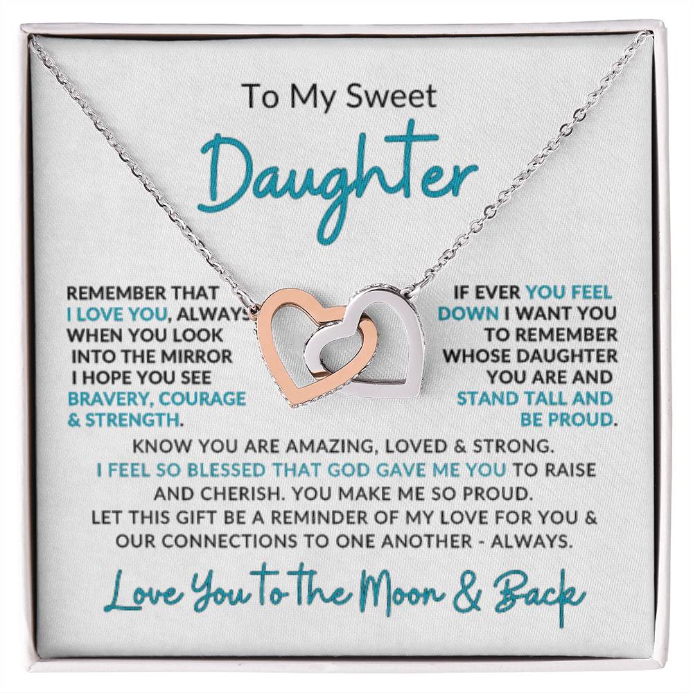 Interlocking Hearts | Love You To The Moon | Mom to Daughter