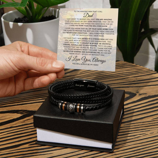 To My Amazing Dad | Men's "Love You Forever" Bracelet