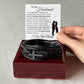 One Wish To My Husband | Men's Cross Leather Bracelet