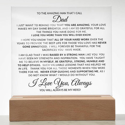 To My Amazing Dad | Acrylic LED Lamp