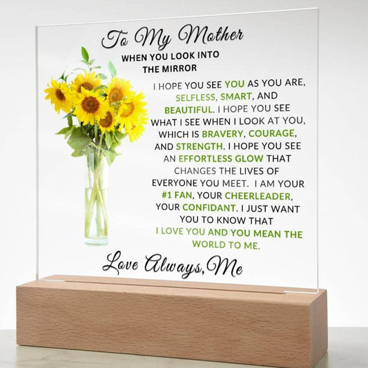 Special Unique Gift For Mom | LED Acrylic Plaque | From Son or Daughter